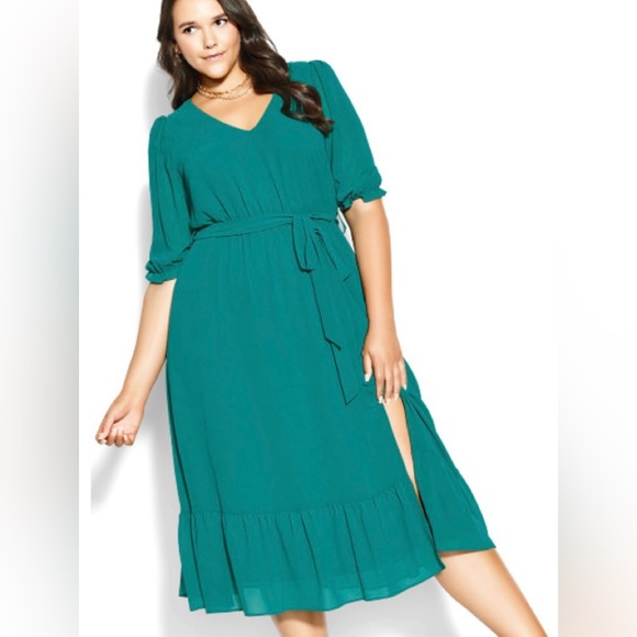 City Chic | Dresses | Emerald Green Dress Xl22 | Poshmark